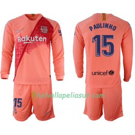 Jalkapallo Pelipaidat FC Barcelona Paulinho 15 Lasten 3 Paita 2018-2019 Pitkähihainen